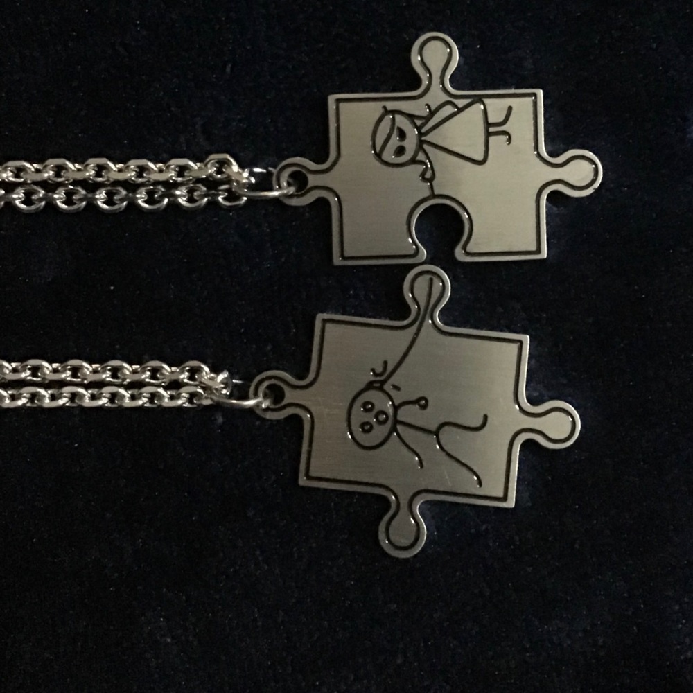 Stainless steel necklace puzzle